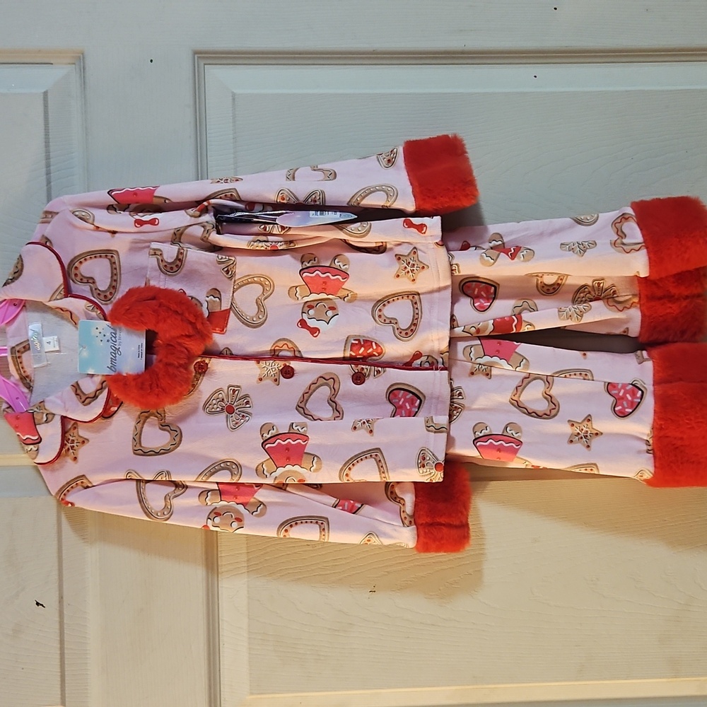 BMAGICAL BY BTWEEN GINGERBREAD PAJAMA SET: PINK/RED: NEW WITH TAGS: SIZE 4